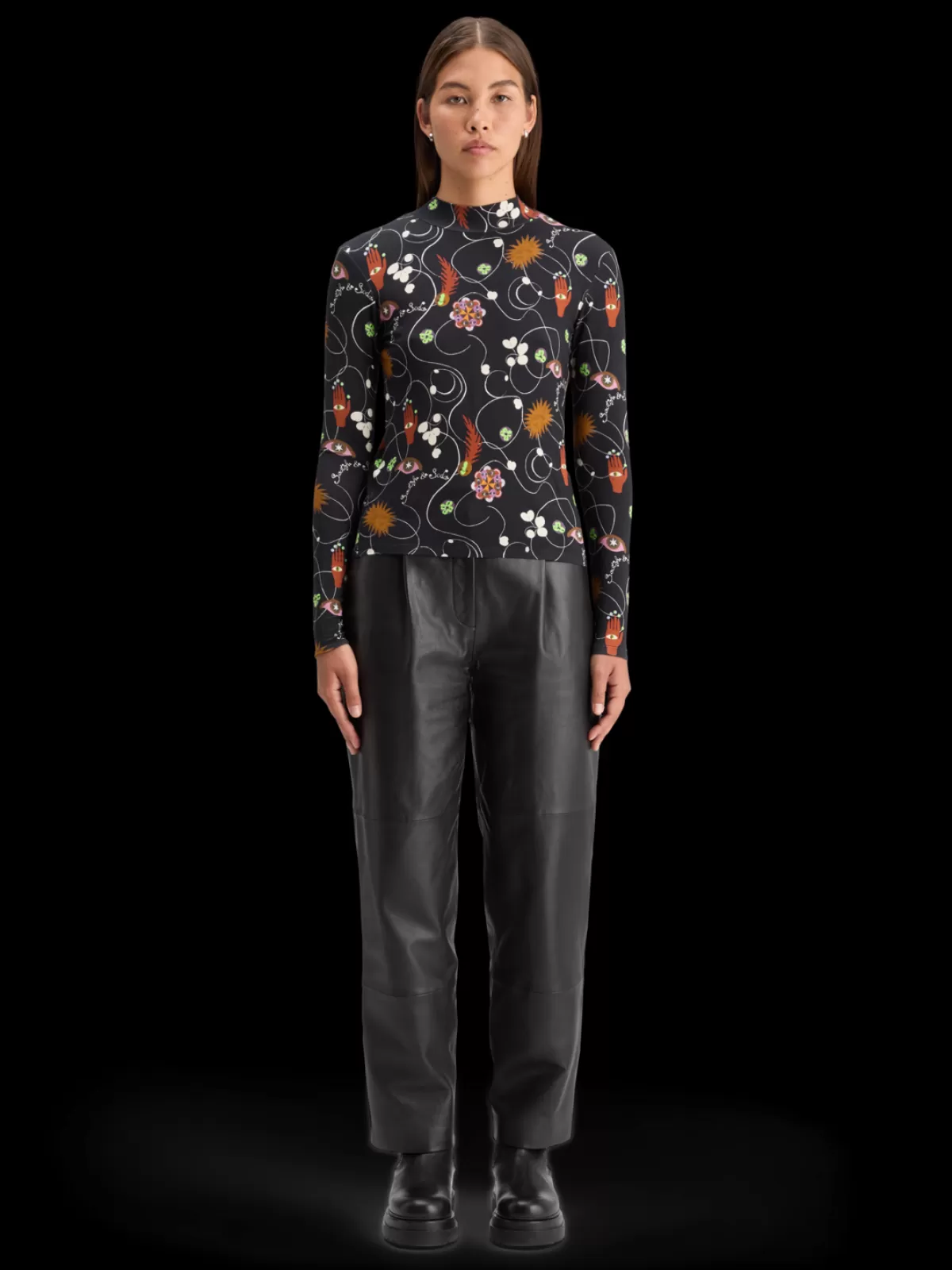 Women Scotch & Soda AOP PRINTED LONG SLEEVE T-SHIRT