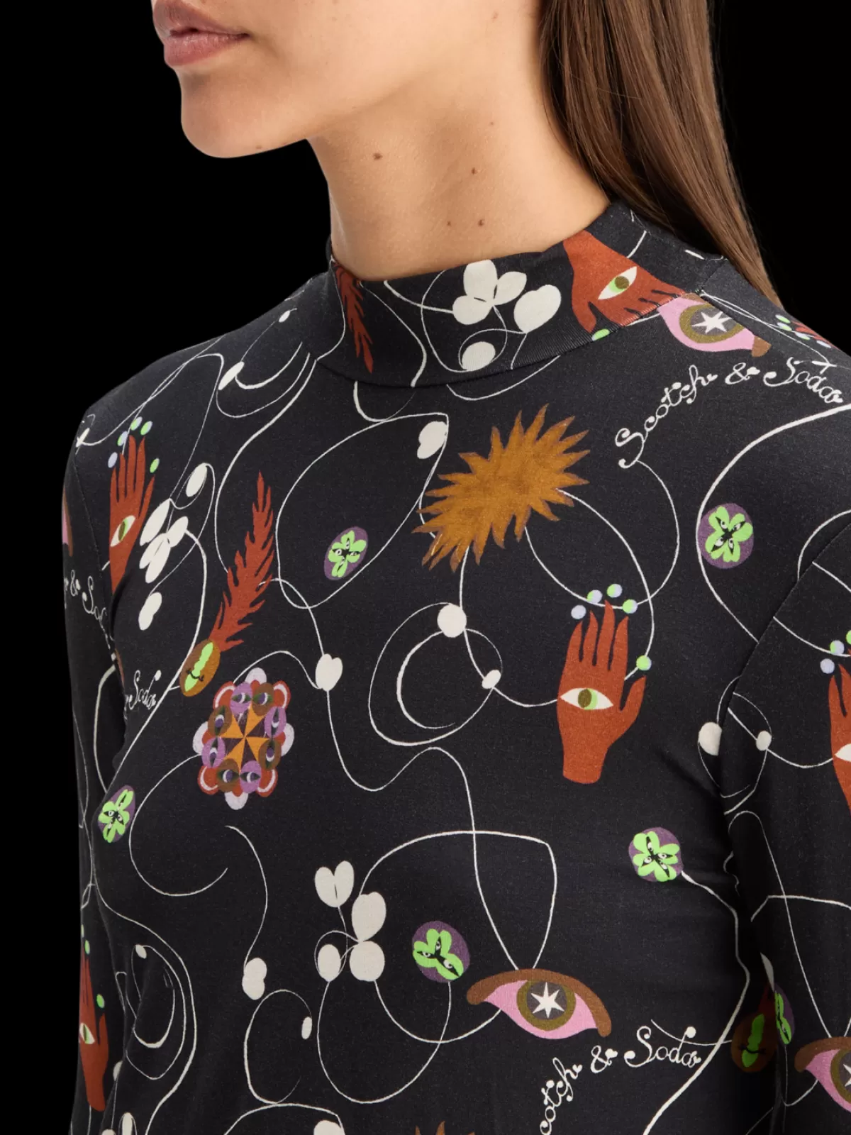 Women Scotch & Soda AOP PRINTED LONG SLEEVE T-SHIRT