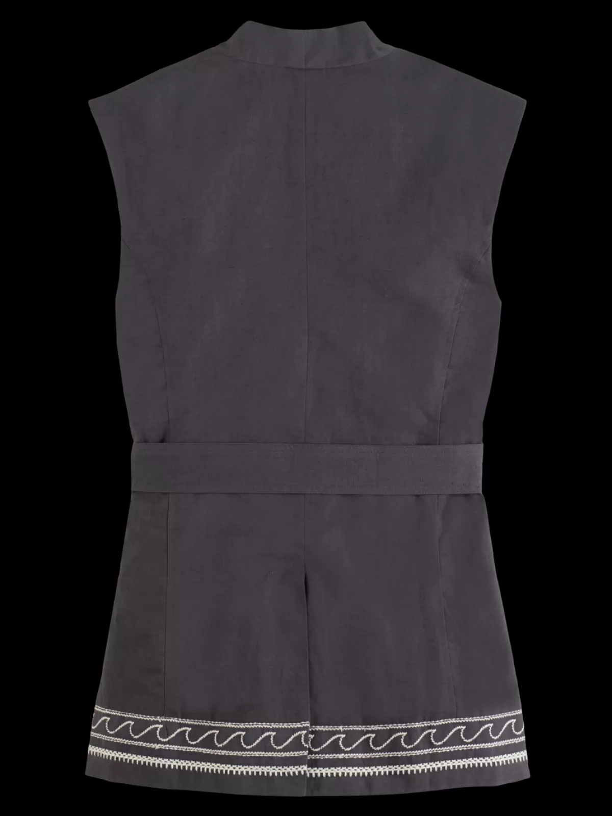 Women Scotch & Soda BELTED GILET WITH PALM EMBROIDERY