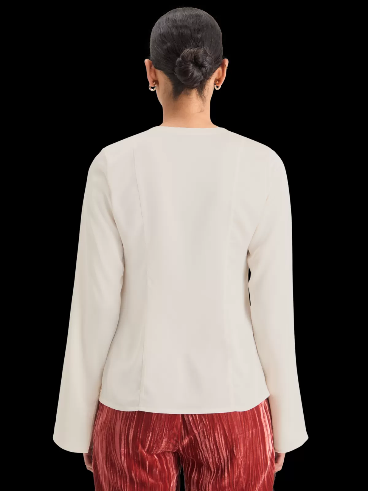 Women Scotch & Soda BUTTON DOWN CREPE SHIRT