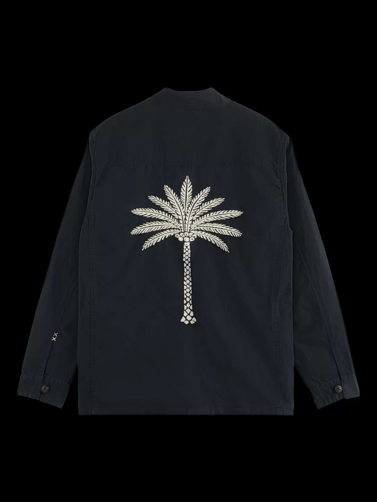 Scotch & Soda Embroidered cotton/linen canvas kimono jacket