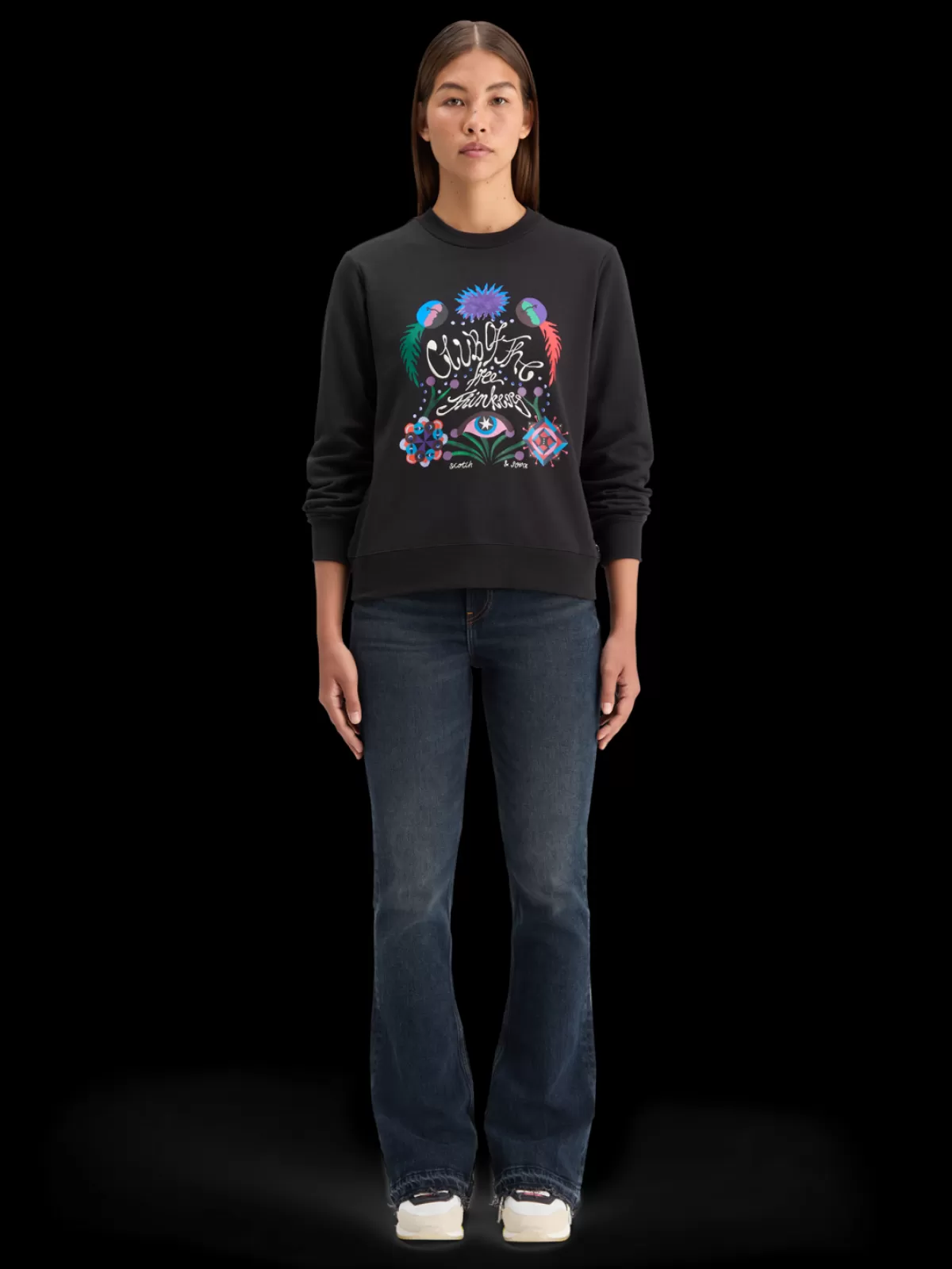 Women Scotch & Soda EMBROIDERED REGULAR FIT SWEATSHIRT