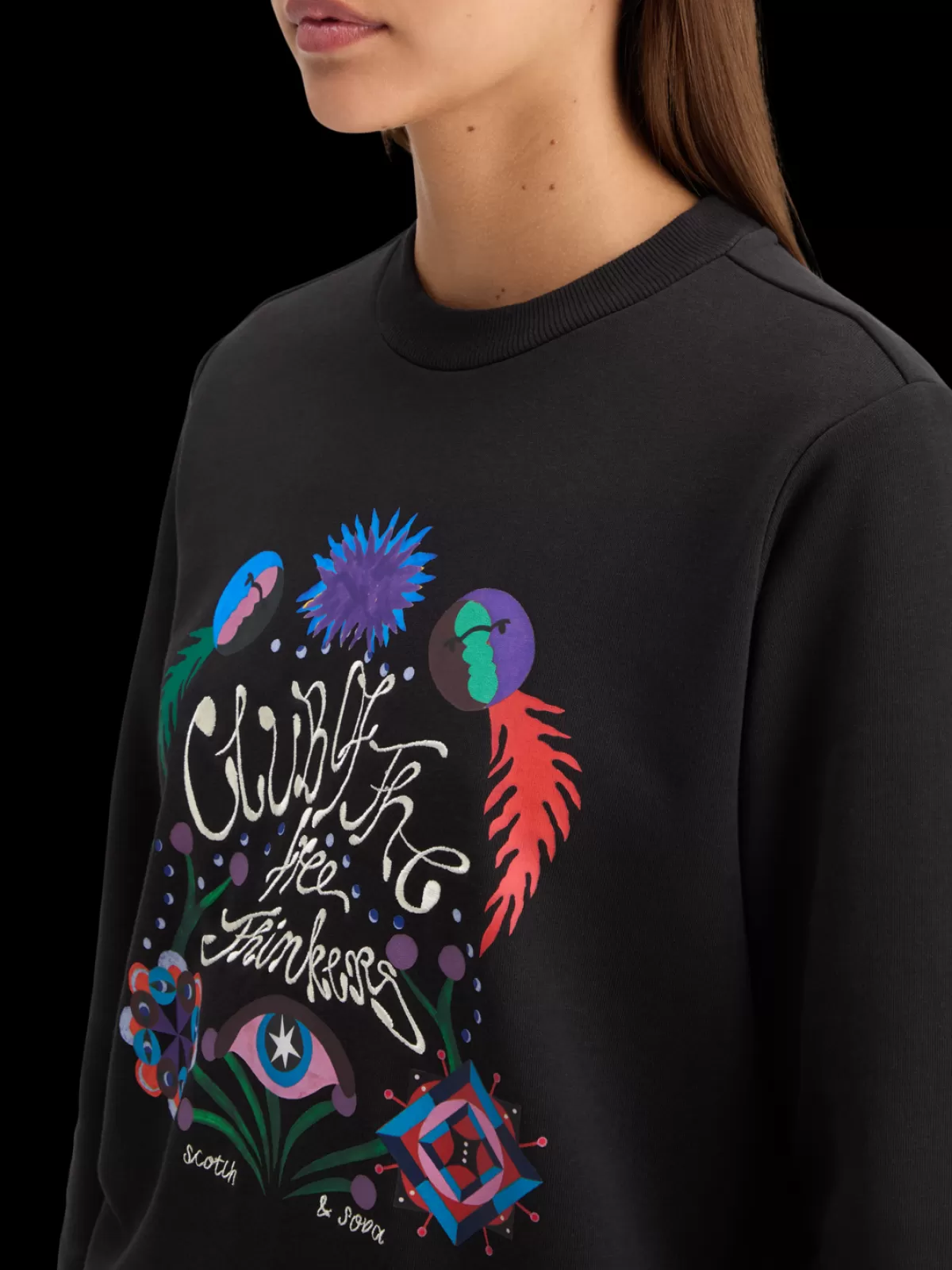 Women Scotch & Soda EMBROIDERED REGULAR FIT SWEATSHIRT