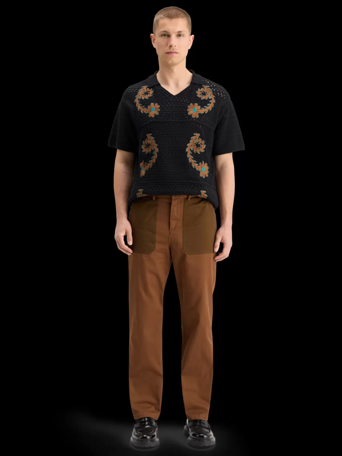 Scotch & Soda JOE JONAS X SCOTCH SODA CROCHET POLO SHORT SLEEVE