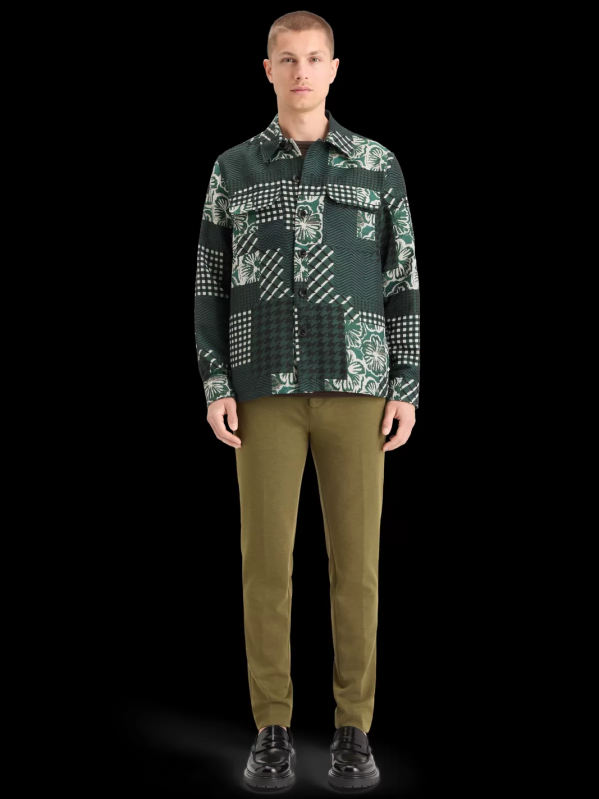 Scotch & Soda PATCHWORK JACQUARD OVERSHIRT