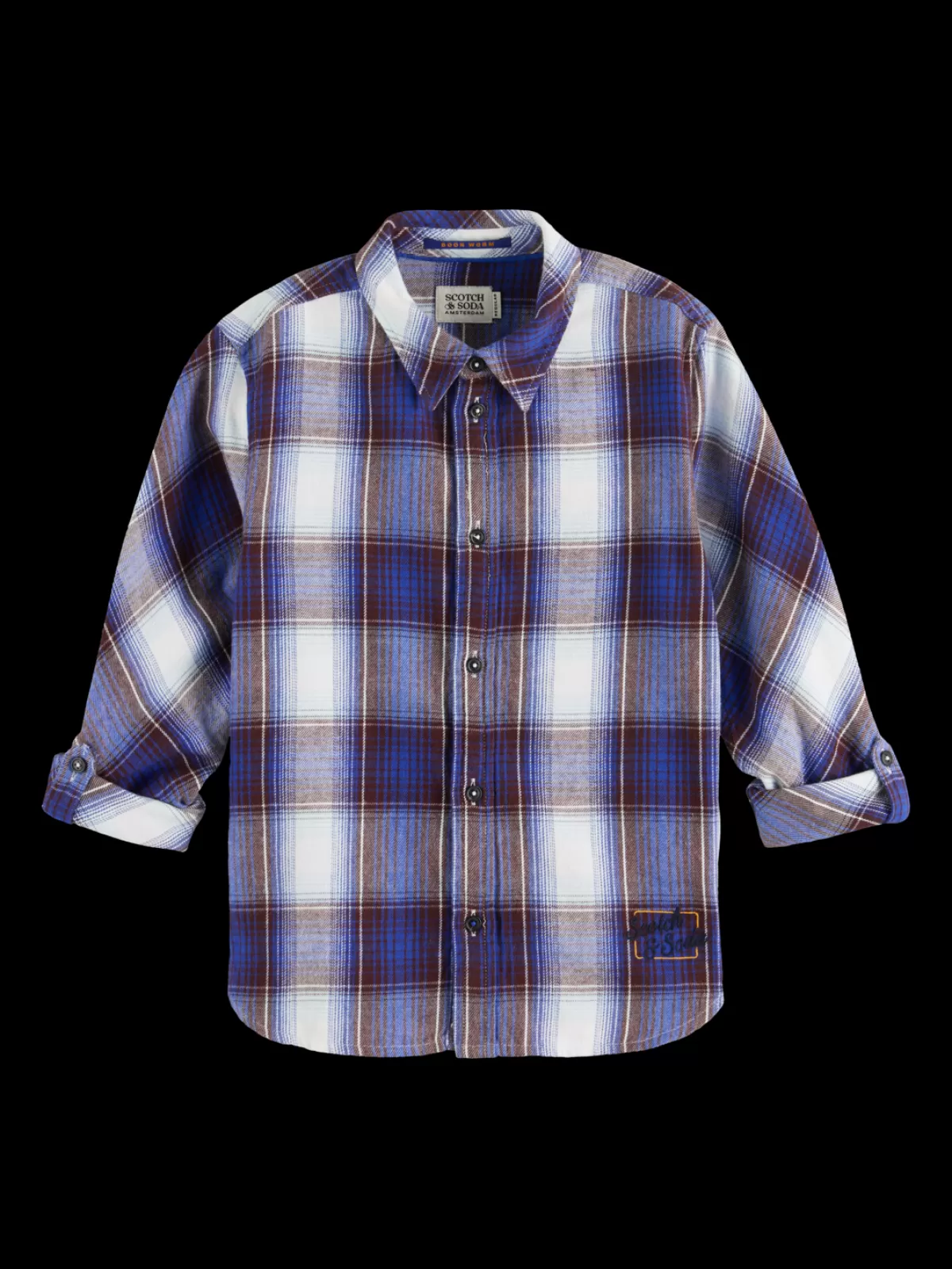 Kids/BOY Scotch & Soda REGULAR-FIT YARN-DYED CHECKED FLANNEL SHIRT