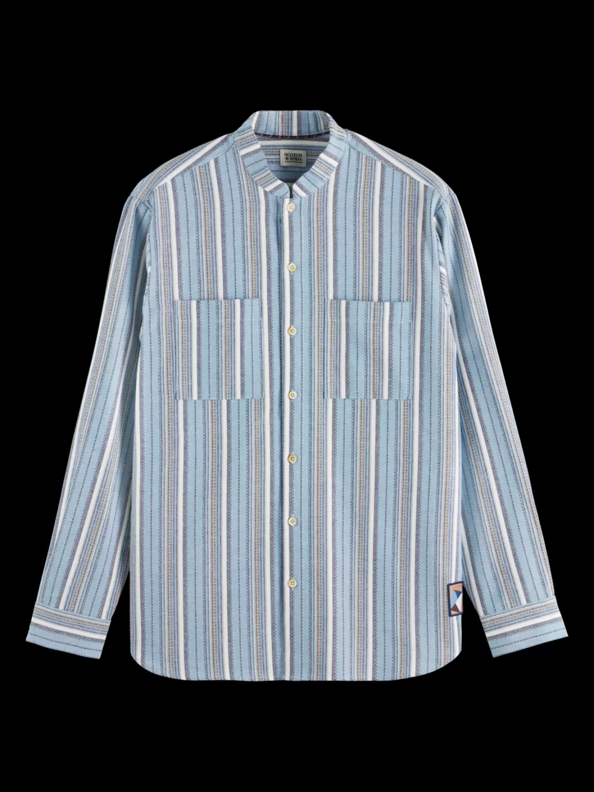 Scotch & Soda Relaxed fit structured multicolor stripe shirt