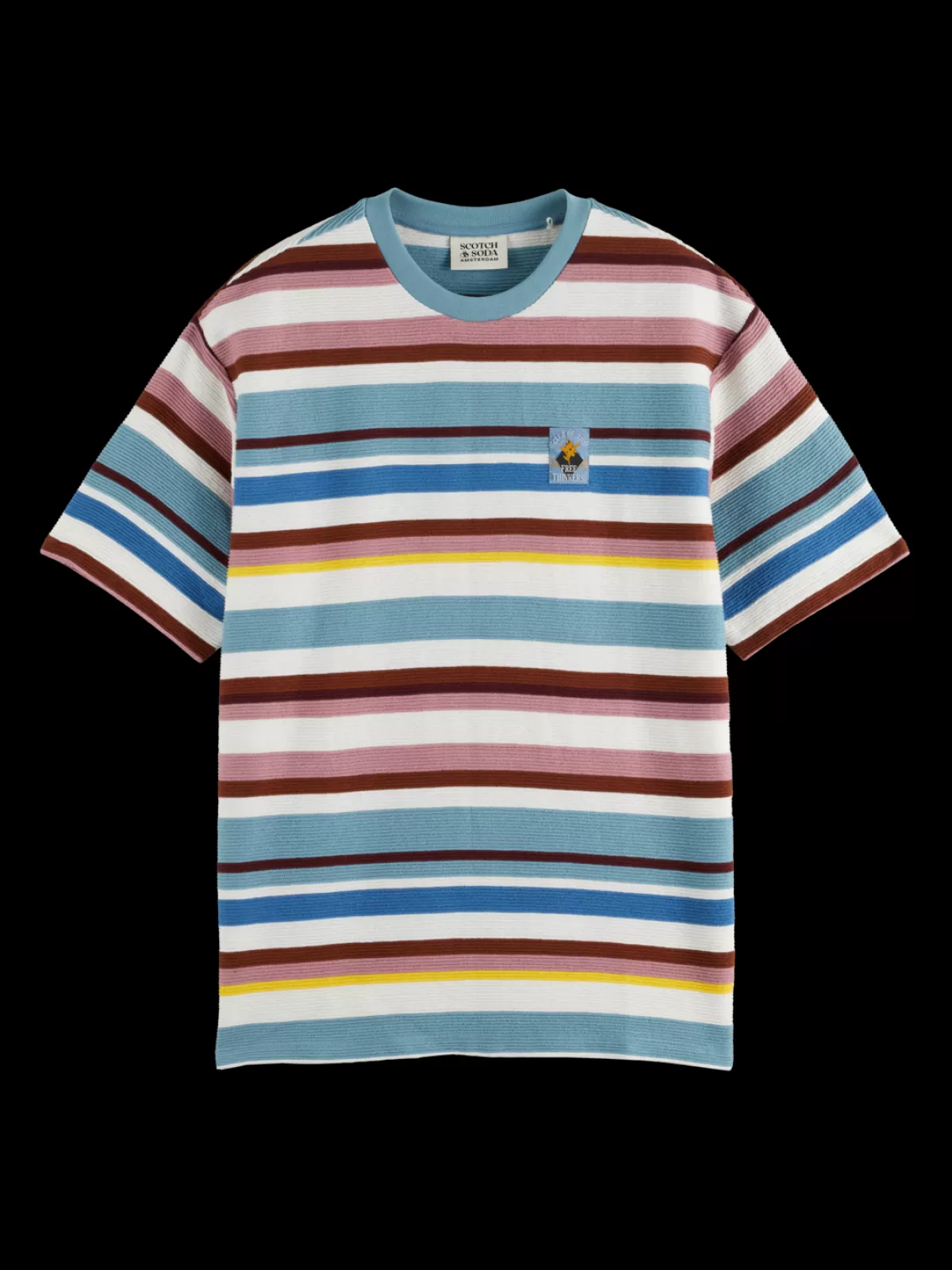 Scotch & Soda Relaxed fit textured striped t-shirt