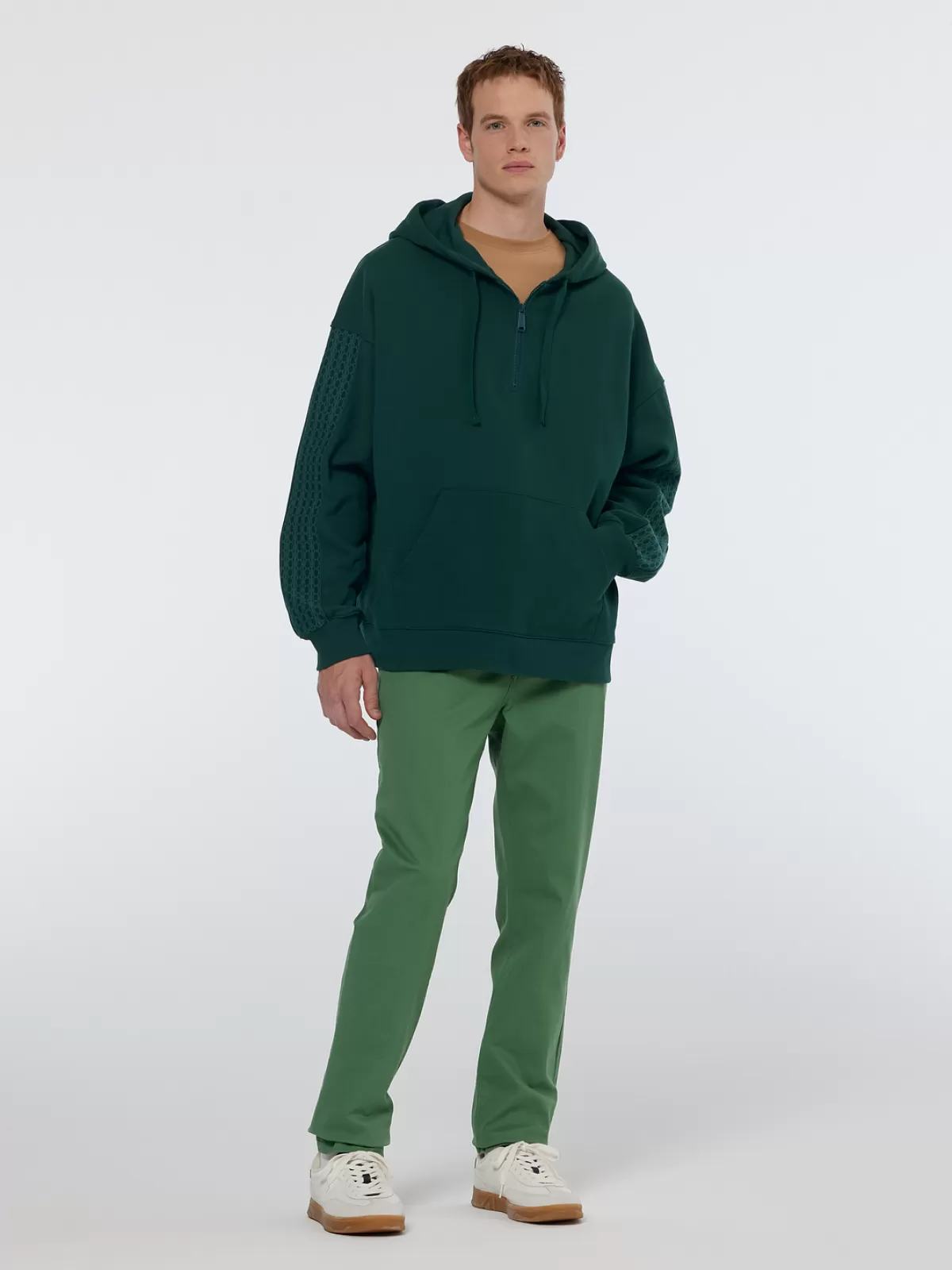 Scotch & Soda Rib insert zipped loose fit hoodie