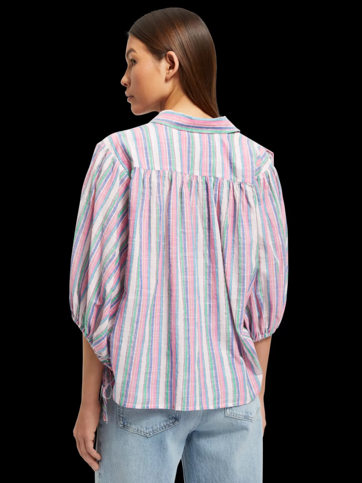 Women Scotch & Soda STRIPED BALLOON SLEEVE SHIRT