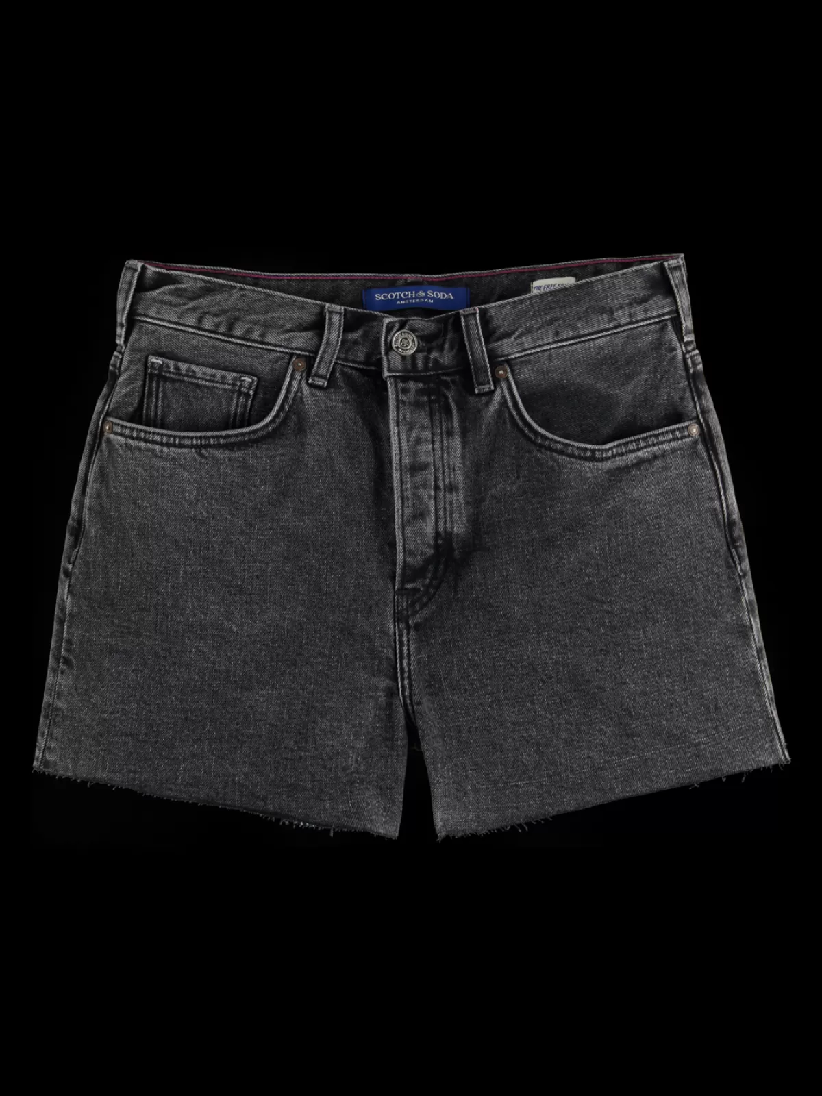 Women Scotch & Soda THE RAY 5 POCKET LOW RISE DENIM SHORT - WASHED BLACK