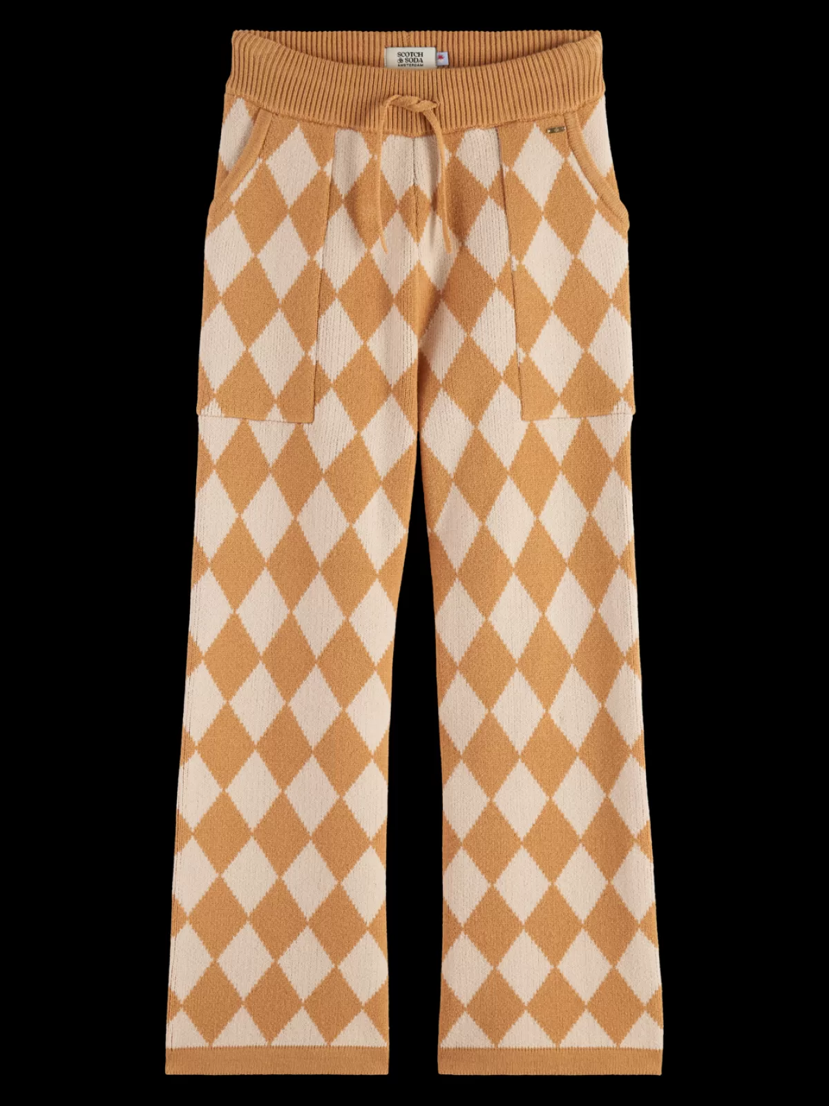 Kids Scotch & Soda TONAL CHECKERBOARD KNITTED STRAIGHT LEG PANT