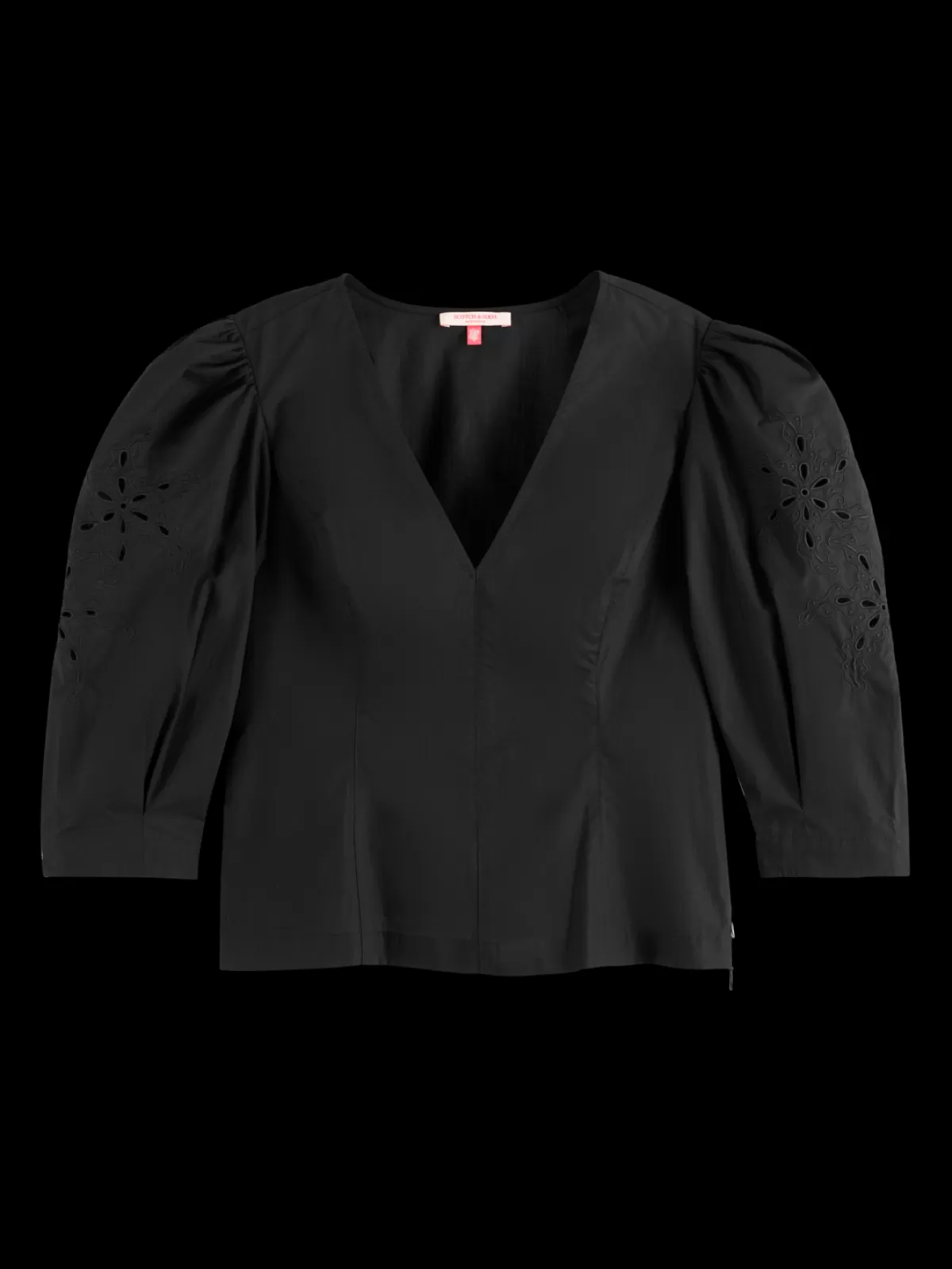 Women Scotch & Soda TOP WITH BRODERIE ANGLAISE SLEEVE
