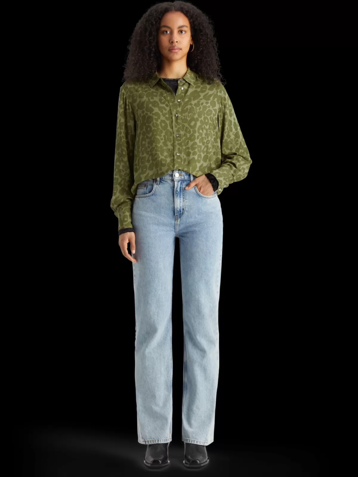 Women Scotch & Soda VISCOSE PRINTED RELAXED FIT SHIRT