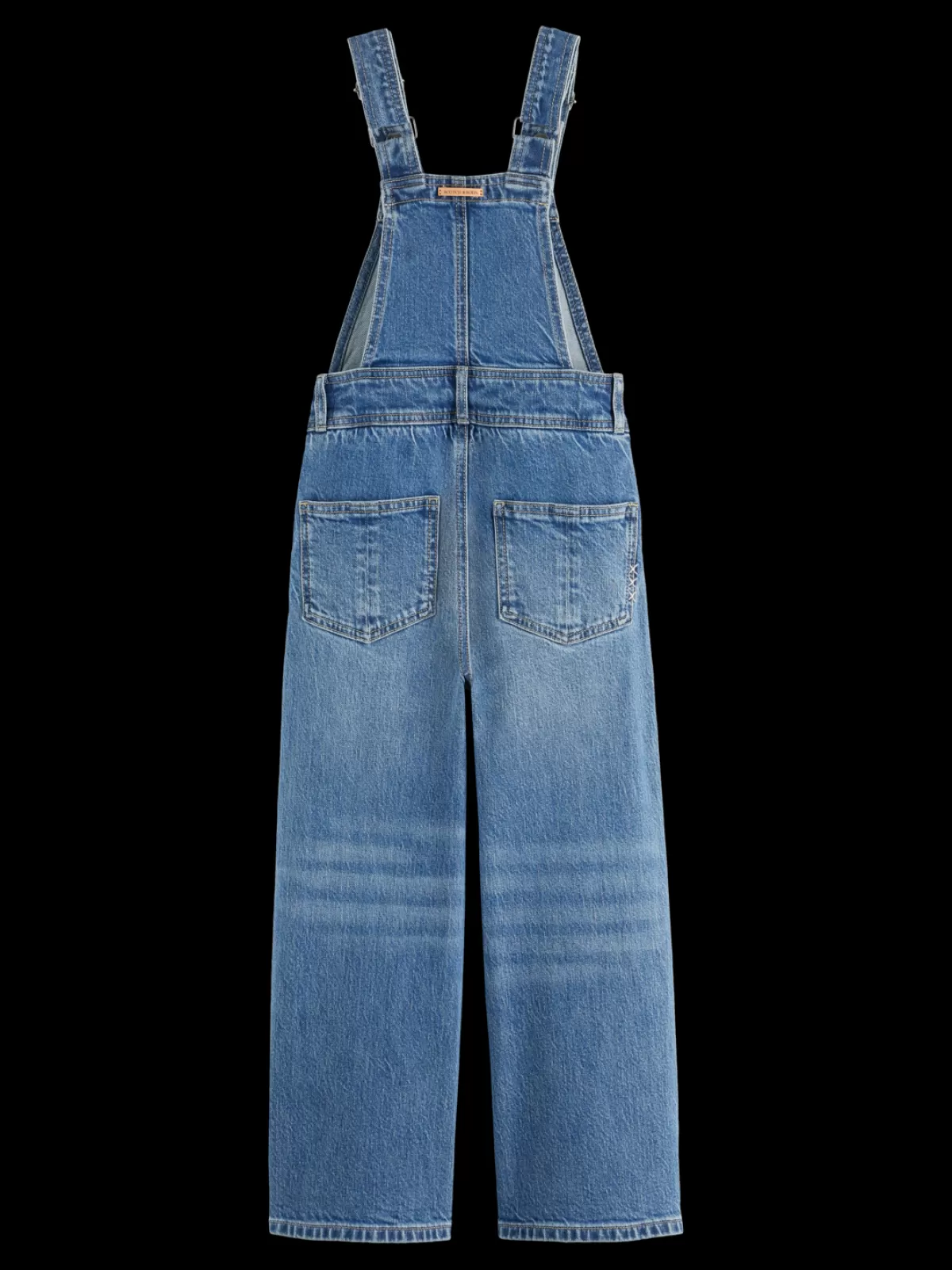 Kids Scotch & Soda WASHED DENIM DUNGAREE WITH WIDE LEG-